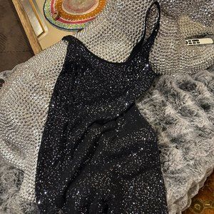 EXPRESS Black Sequin Dress